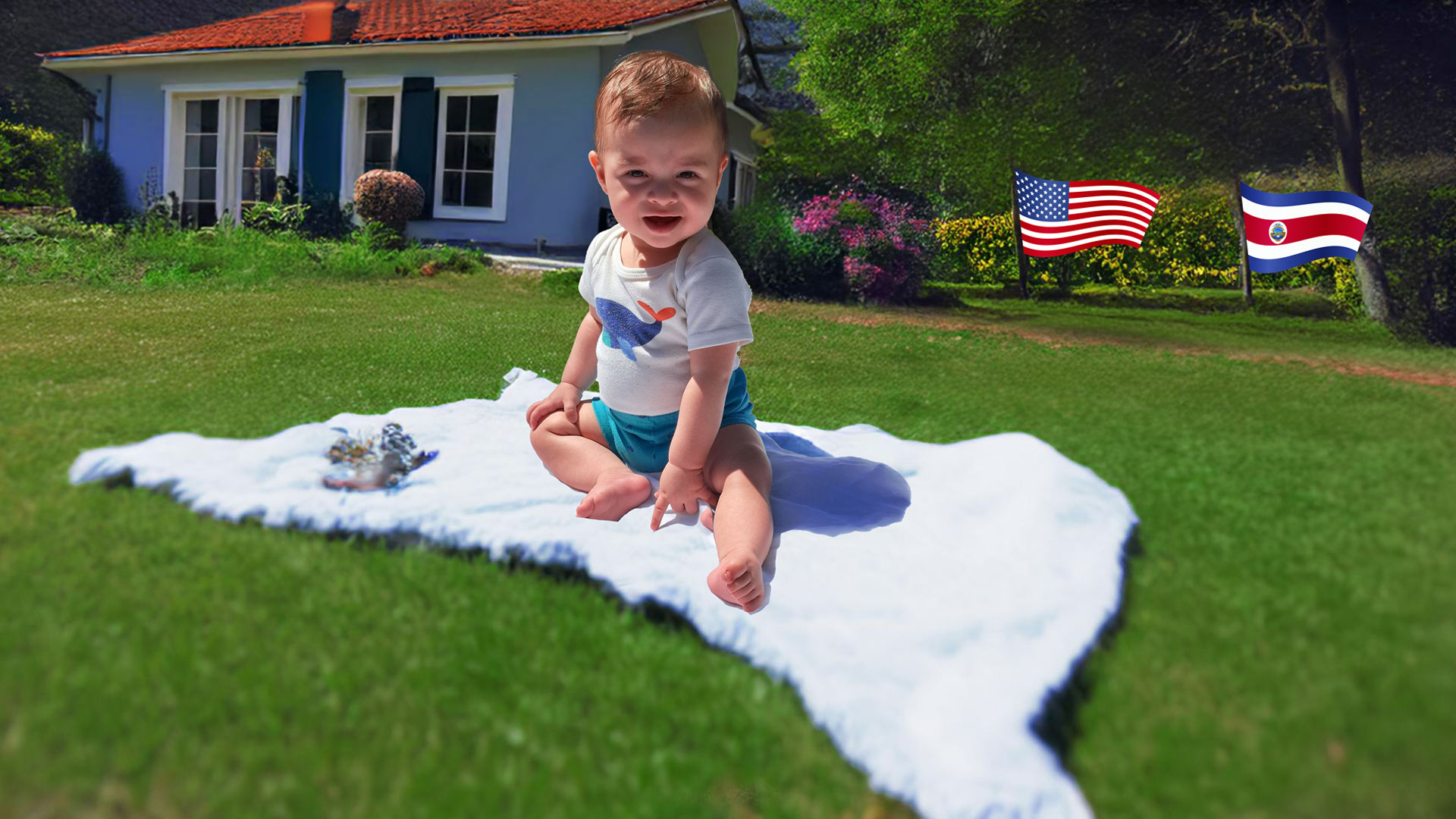 Hans Lightning, de 1 año, prospera en un entorno de inmersión en inglés en casa y se une a la futura tripulación de Costa Rica que hablará como un nativo.