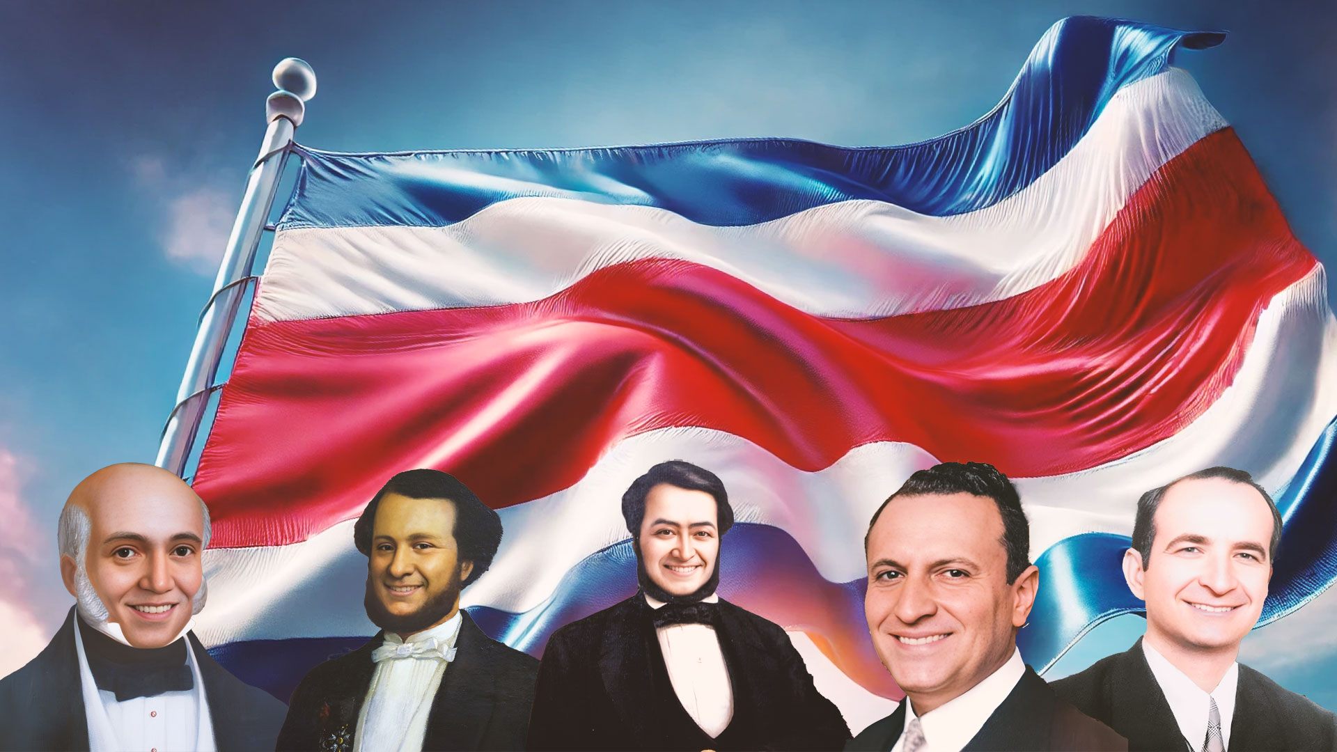 Ex presidentes sonríen en sus populares biografías en Costarricenses.cr gracias a la IA
