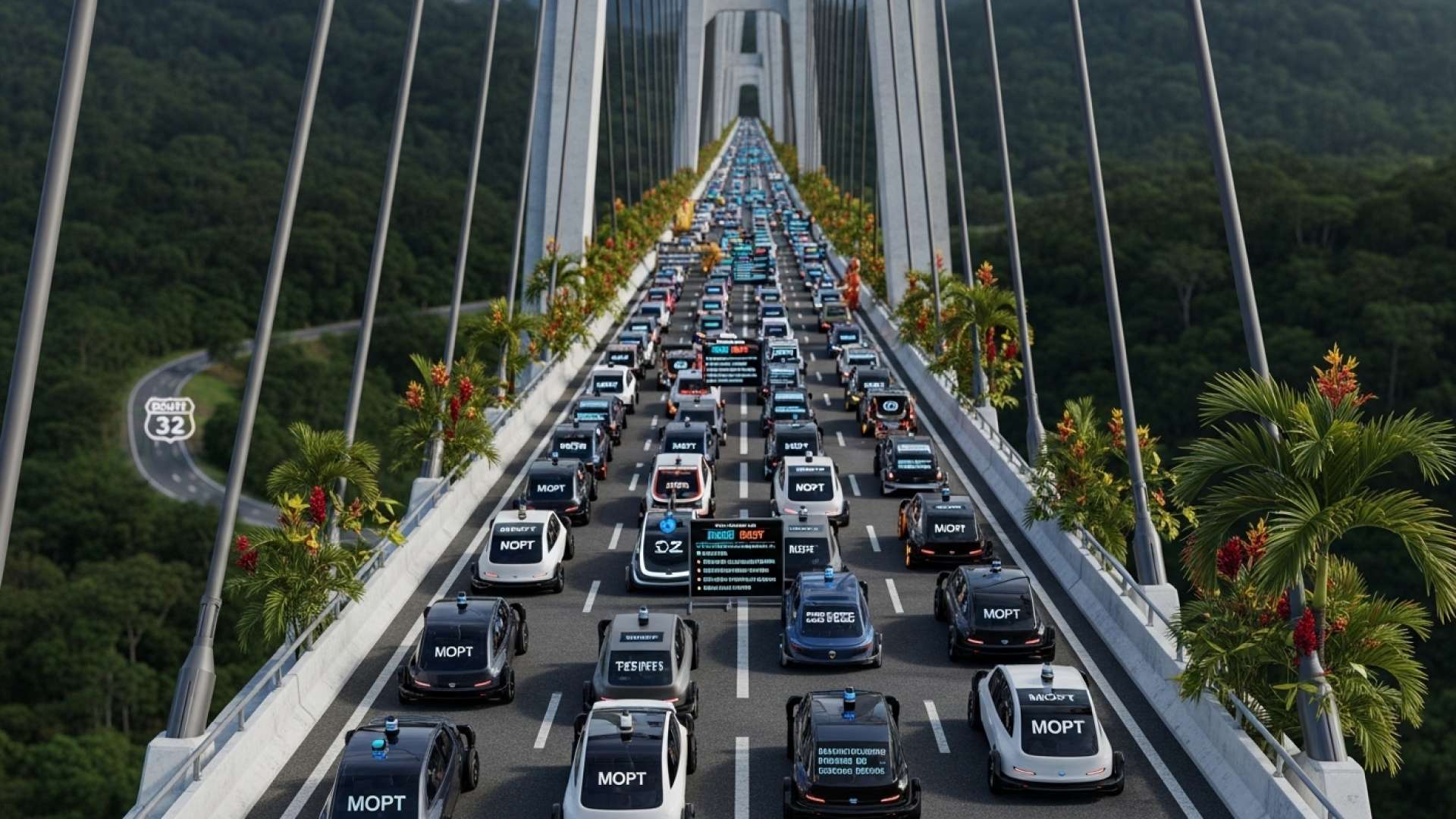 El mantenimiento del puente de la ruta 32 provoca retenciones de tráfico