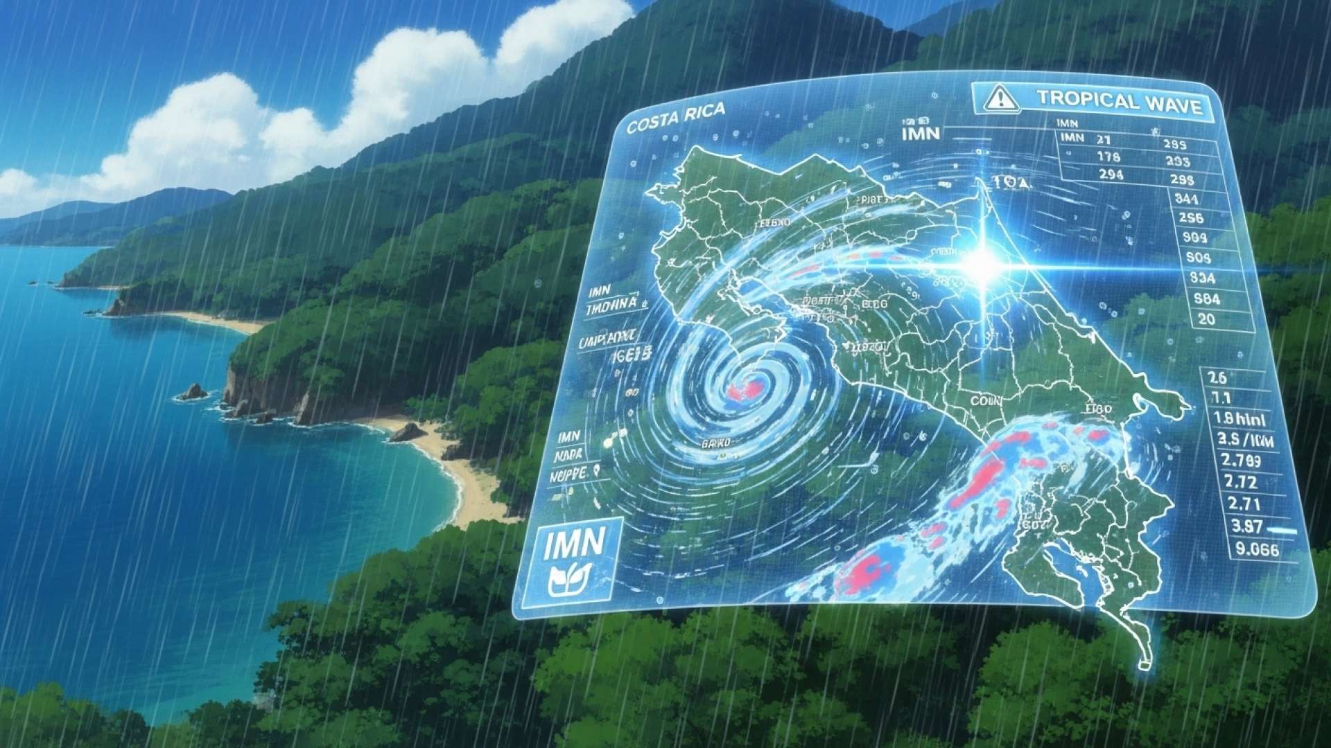 La onda tropical 31 traerá fuertes lluvias al Pacífico costarricense