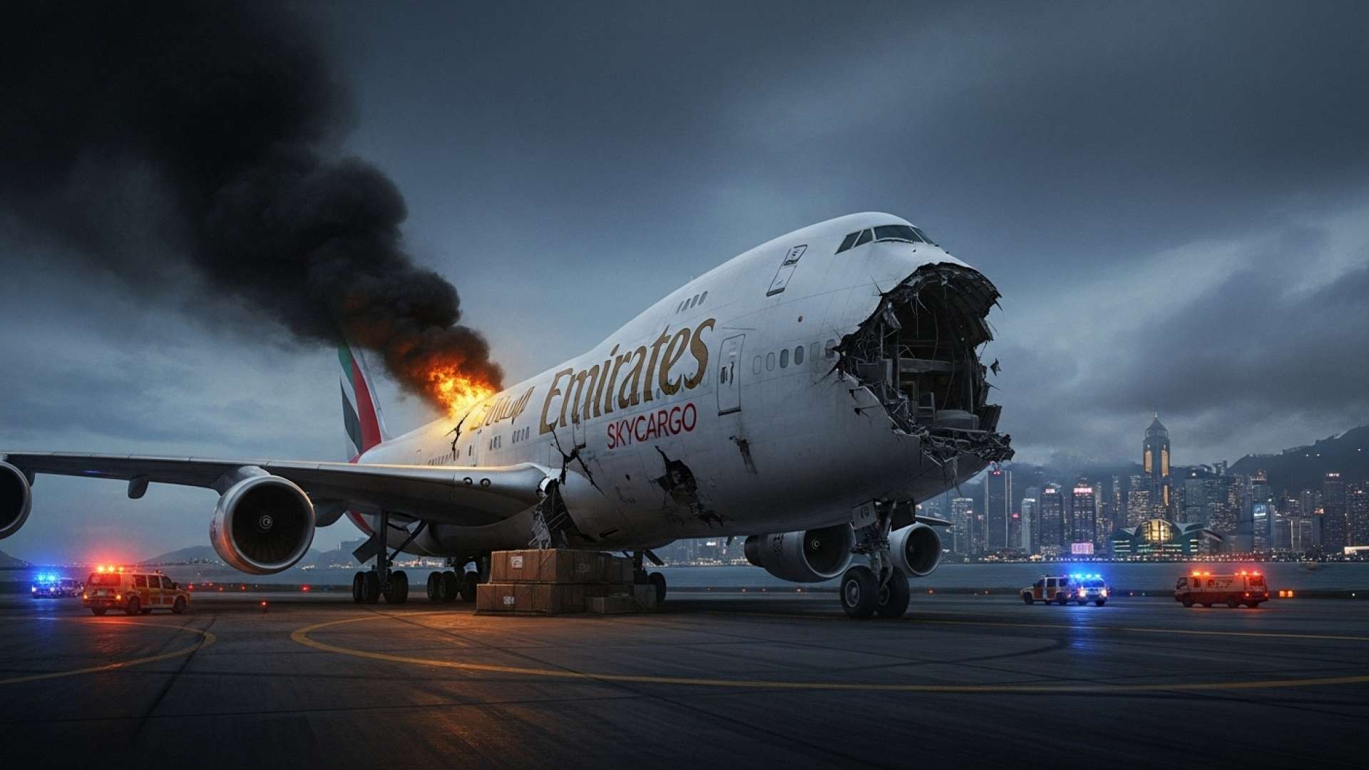 Un avión de carga se precipita al mar tras una colisión mortal en pista