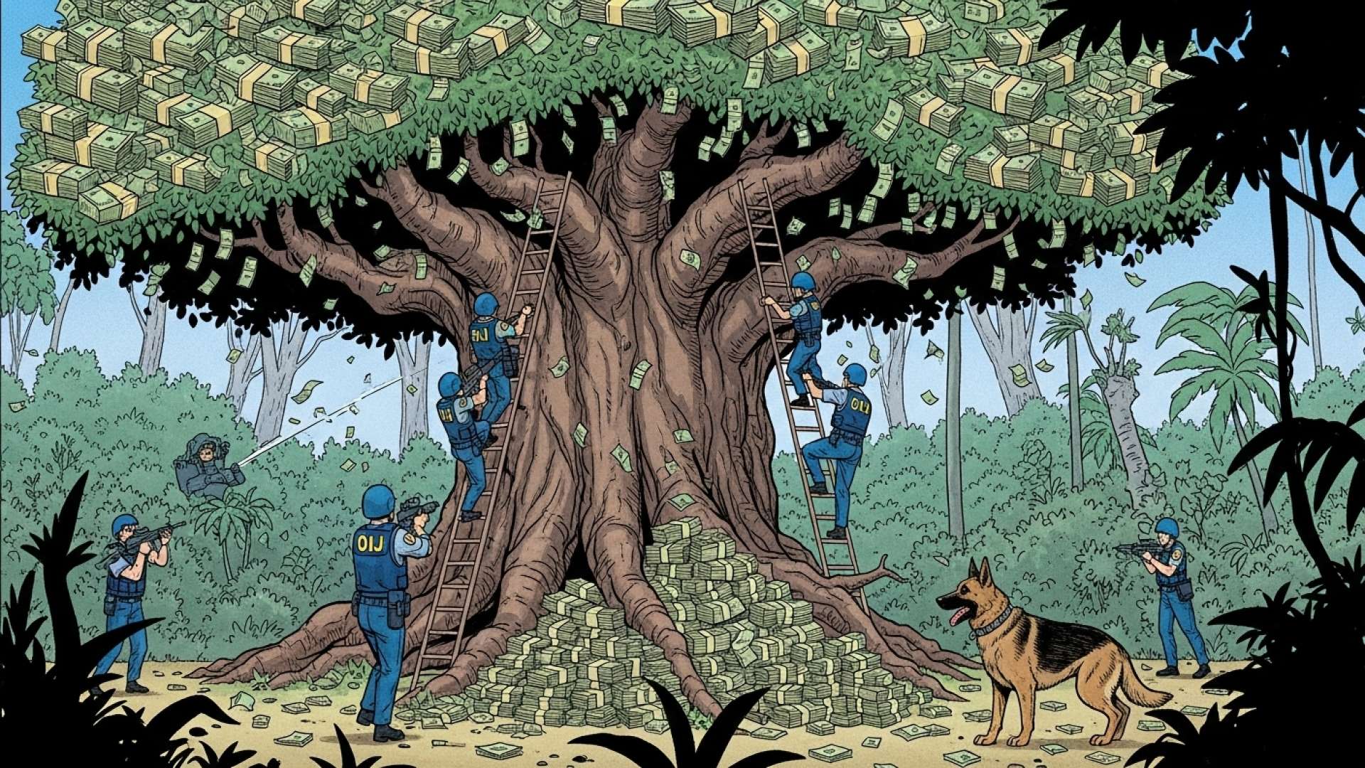 Un control de tráfico rutinario en San Carlos descubre un enorme alijo de dinero oculto