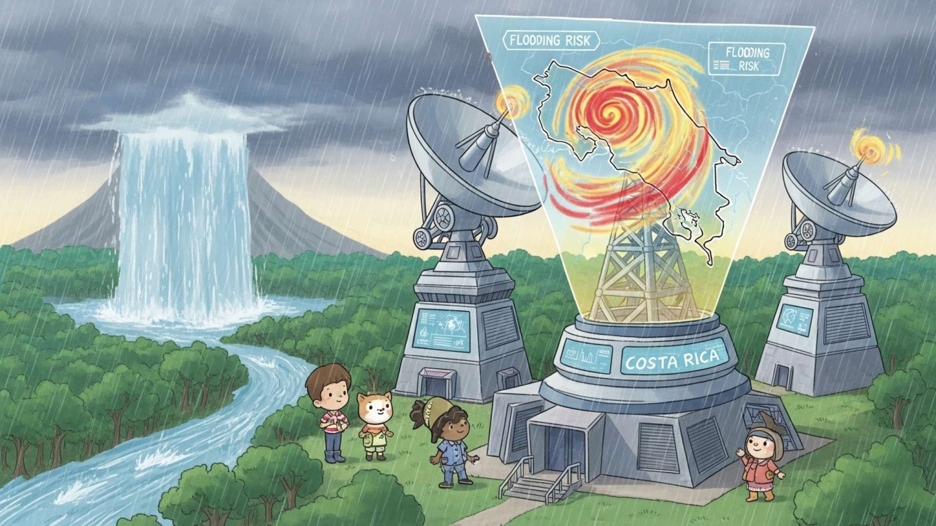 Un sistema meteorológico inestable empapará Costa Rica este lunes