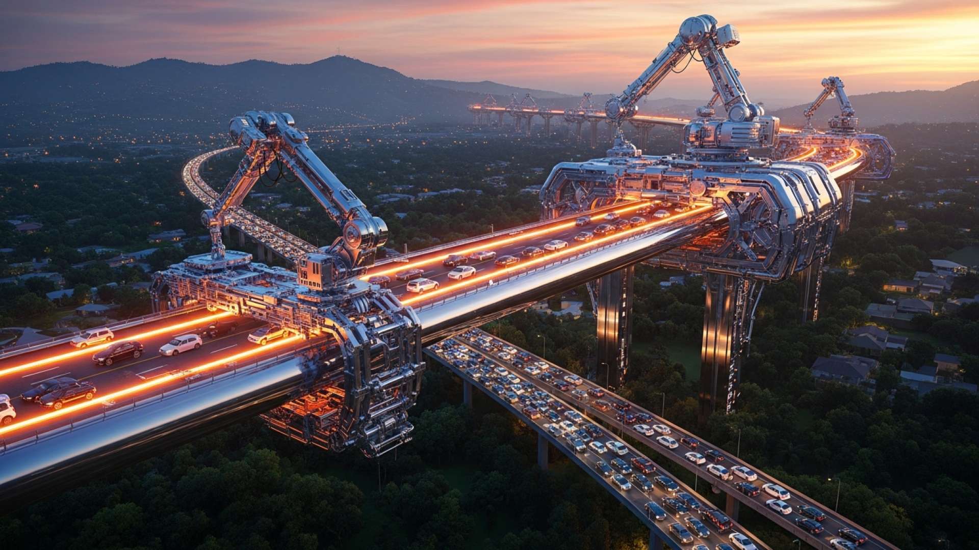 La reconstrucción del puente de Circunvalación Sur provoca un gran embotellamiento de tráfico