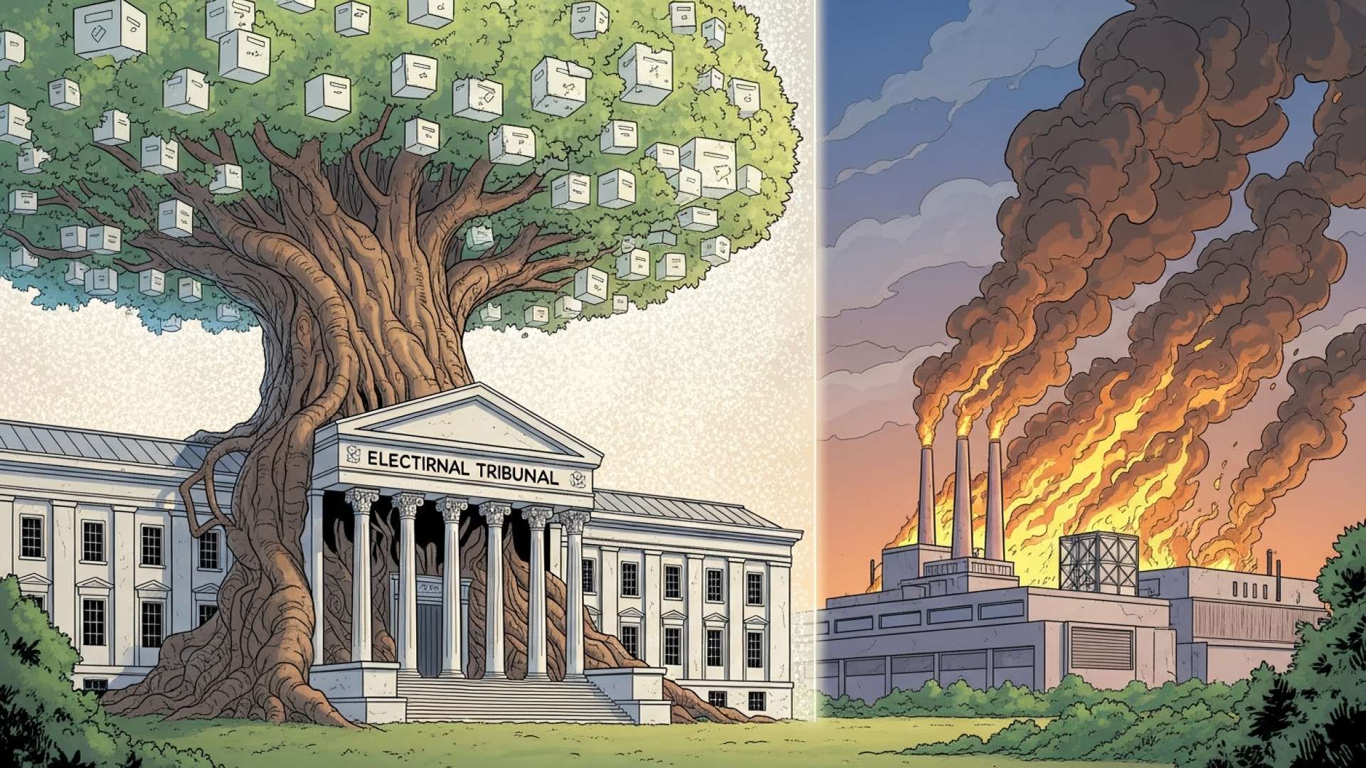 La nave del Tribunal Electoral se salva del incendio industrial de Desamparados