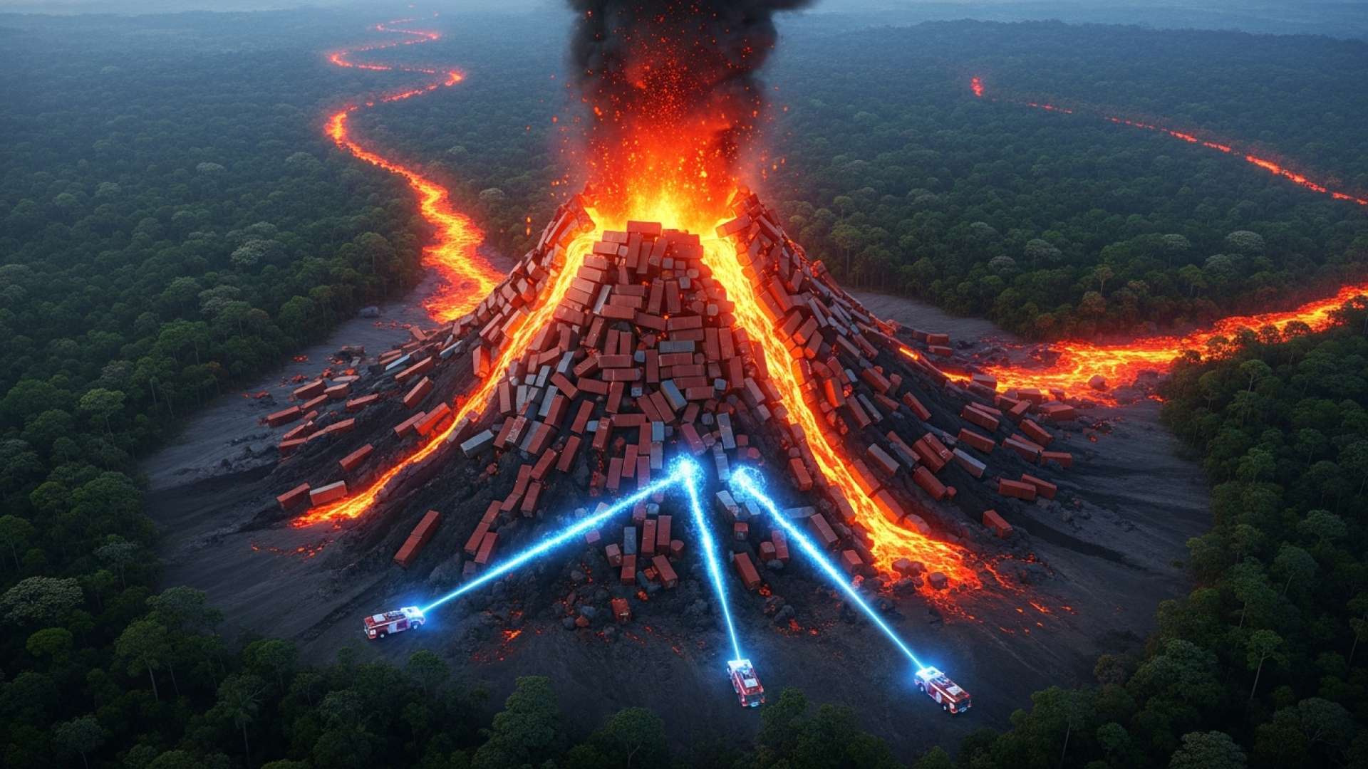 Un gran incendio industrial arrasa la Zona Franca de Desamparados