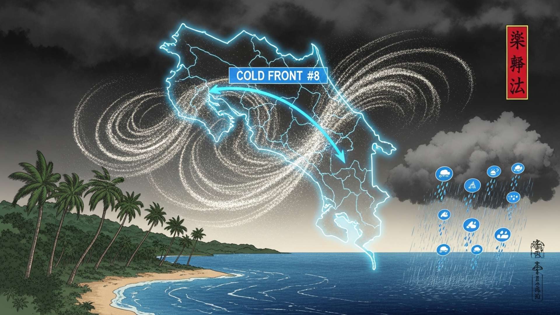 Alerta máxima en Costa Rica por un frente frío con vientos huracanados