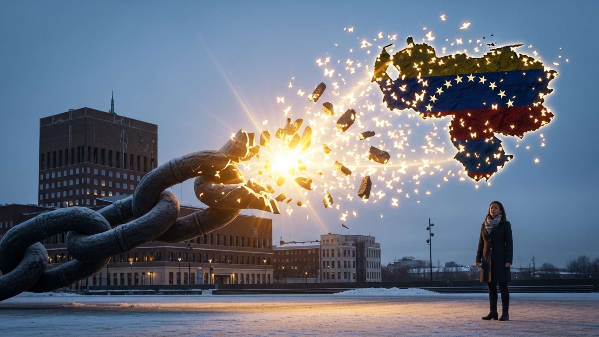 El Nobel Machado reaparece en Oslo tras una peligrosa huida