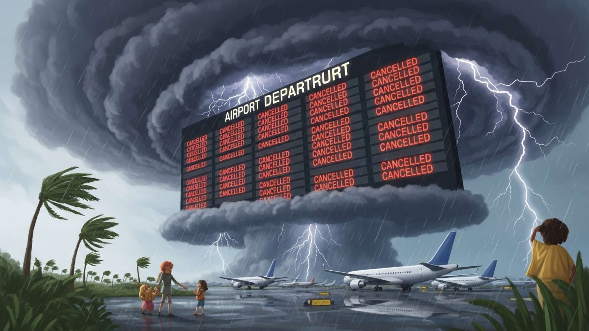 Tormenta norteamericana desata caos de viajes en aeropuerto de Guanacaste