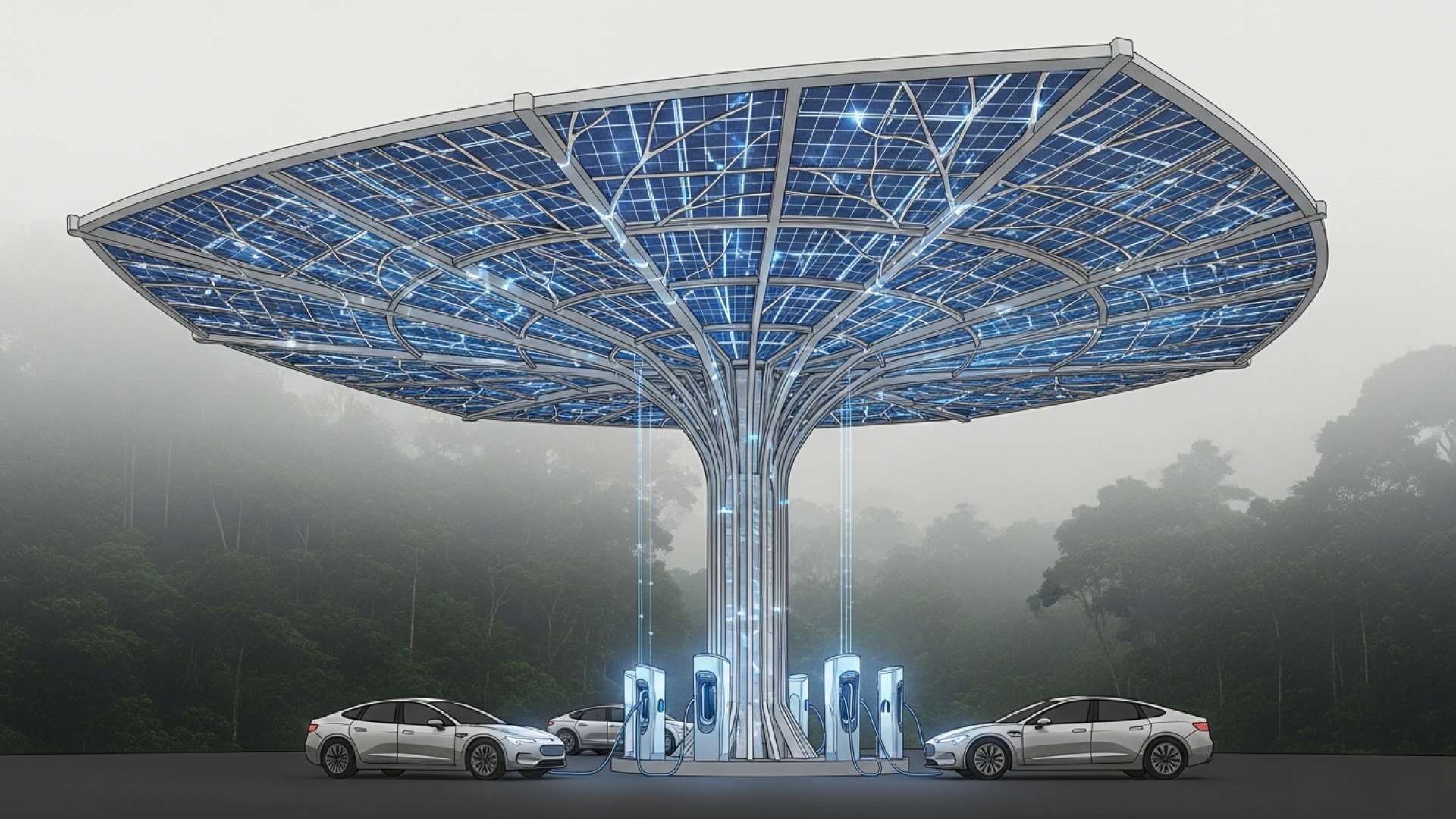 Las marquesinas solares convierten los espacios urbanos en centrales eléctricas
