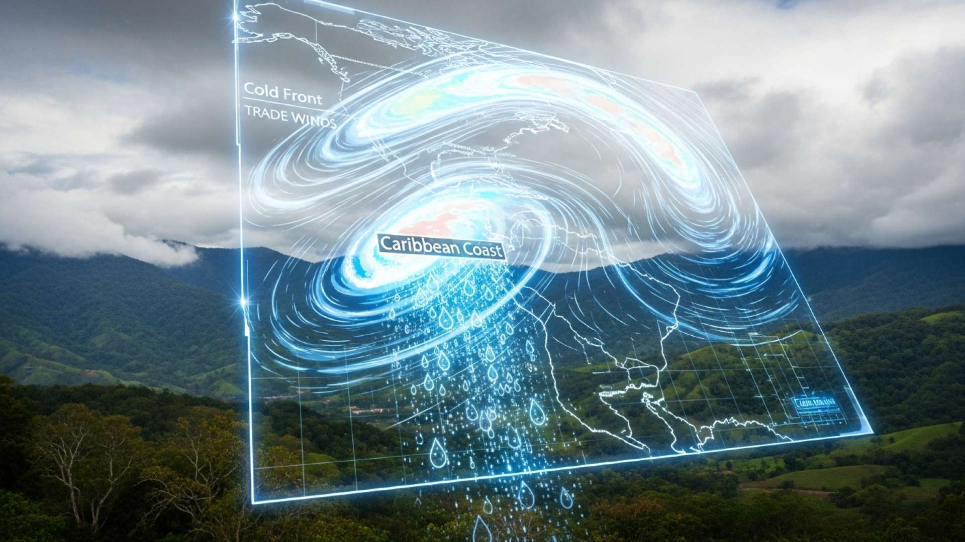 Un frente frío trae fuertes vientos y lluvias a Costa Rica