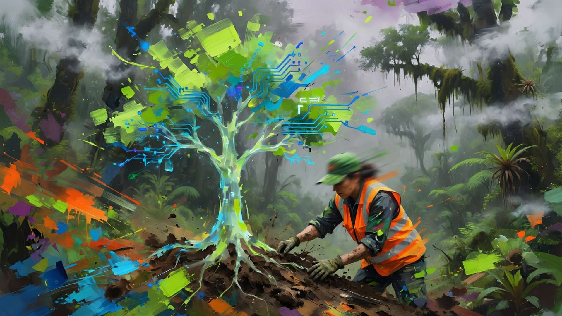 Los voluntarios de la Universidad Libre de Costa Rica (LAICA) reforestan la zona de amortiguamiento de Los Quetzales para mejorar la conectividad ecológica